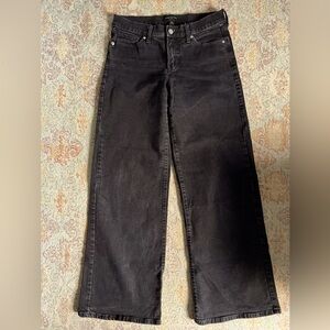 BANANA REPUBLIC BLACK HIGH RISE WIDE LEG JEANS SIZE 6 TALL LONG